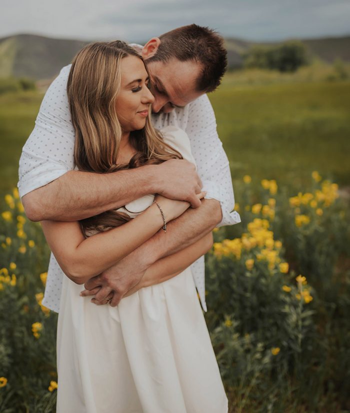 engagements in a meadow